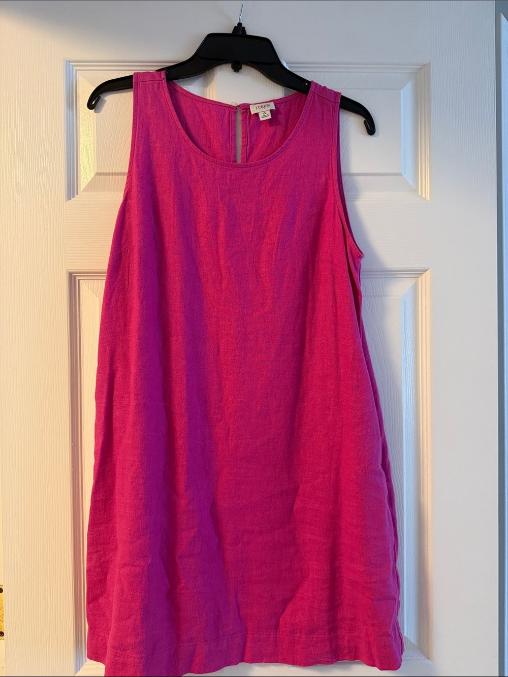 J. Crew Fuchsia Scoop Neck Linen Tank